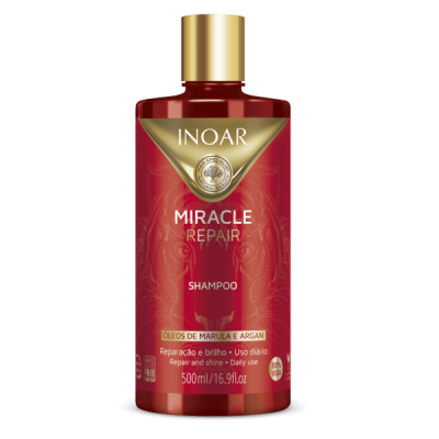 INOAR Miracle Repair Shampoo, Szampon Silnie Regenerujący Włosy, 500ml