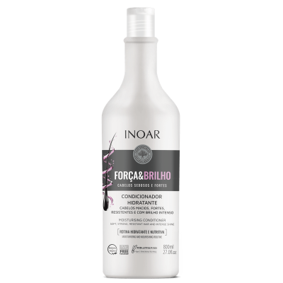 Inoar Forca&Brilho Conditioner, Odżywka Wzmacniająca Włosy z Biotyną i Aloesem, 800ml