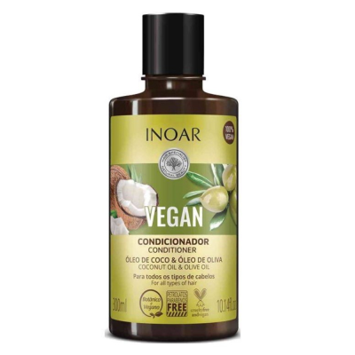 INOAR Vegan Conditioner Odżywka -  Regeneruje Odżywia Suche i Zniszczone Włosy 300ml