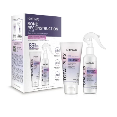 KATIVA Total Plex Reconstruction Kit, Zestaw do Regeneracji i Odbudowy Włosów z Plexem, 60ml, 70ml