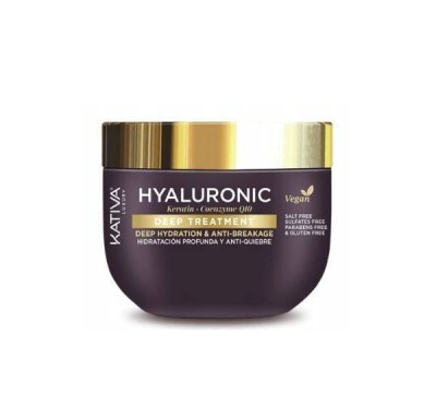 Kativa Hyaluronic Keratin Q10 Deep Treatment, Maska Wzmacniająca i Nawilżająca Włosy z Keratyną, 300ml