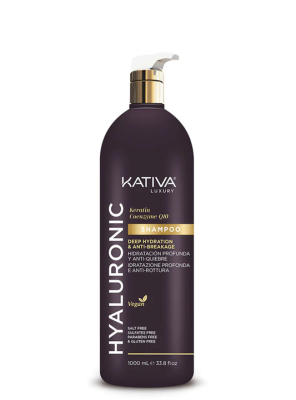 Kativa Hyaluronic Keratin Q10 Shampoo, Szampon Wzmacniający i Nawilżający Włosy z Keratyną, 1000ml