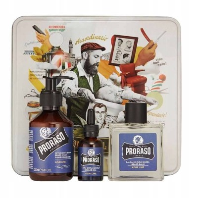 Proraso Firenze Vintage Beard Kit Azur Lime Zestaw Prezentowy Kosmetyków Do Brody 200ml, 100ml, 30ml
