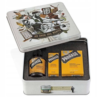 Proraso Firenze Vintage Beard Kit Wood And Spice Zestaw Prezentowy Kosmetyków Do Brody 200ml, 100ml, 30ml