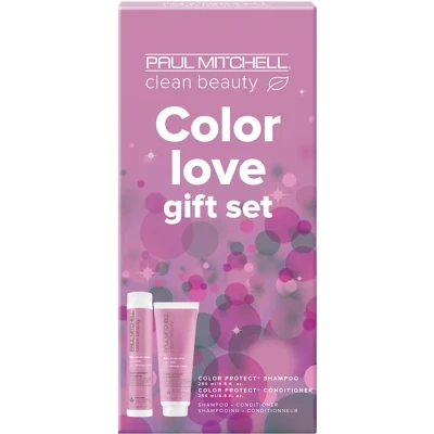 PAUL MITCHELL Clean Beauty Color Love Gift Set, Zestaw Chroniący Kolor, Color Protect Shampoo 250ml + Conditioner 250ml