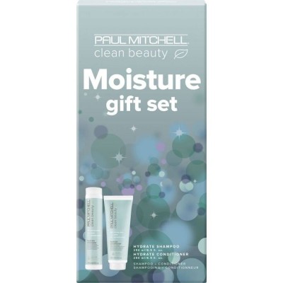 PAUL MITCHELL Clean Beauty Moisture Gift Set, Zestaw Nawilżający Włosy, Hydrate Shampoo 250ml + Conditioner 250ml