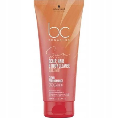 Schwarzkopf BC Bonacure Sun Protect Scalp, Hair & Body Cleanse Szampon do Skóry Głowy, Włosów i Ciałaml, 200ml