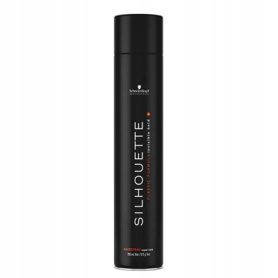 Schwarzkopf Silhouette Super Hold Hairspray, Lakier Bardzo Mocno Utrwalający 750ml, Czarny
