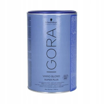 Schwarzkopf Igora Vario Blond Super Plus Fibre Bezpyłowy Rozjaśniacz z Plexem do 8 Tonów 450g
