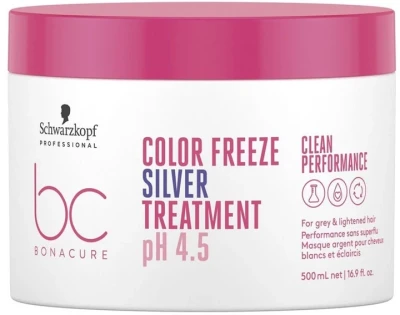 Schwarzkopf BC Color Freeze Silver Treatment pH 4.5 Maska do Włosów Farbowanych, Niweluje Żółte Refleksy, 500ml