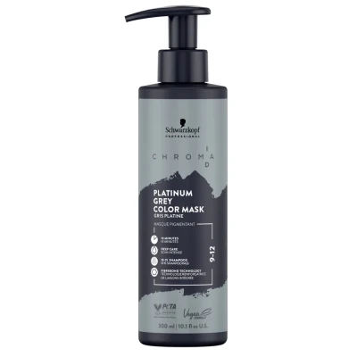 Schwarzkopf Chroma ID Platinum Grey Bonding Mask 9-12, Maska Koloryzująca Włosy, Platynowy szary, 300ml