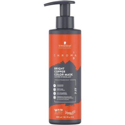 Schwarzkopf Chroma ID Bright Copper Mask, Maska Koloryzująca do Włosów, 7-77, Świetlisty Miedziany, 300ml