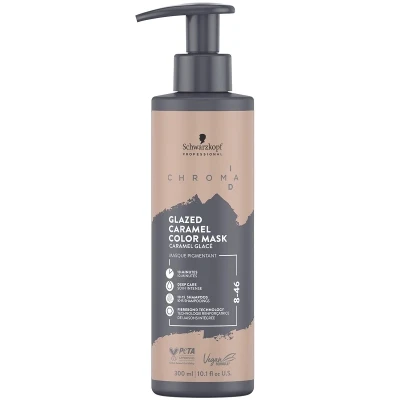 Schwarzkopf Chroma ID Glazed Caramel Mask, Maska do Włosów Koloryzująca 8-46, Glazurowany Karmel, 300ml