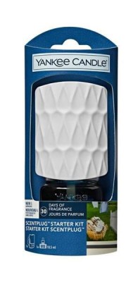 Yankee Candle New Scent Plug Organic Pattern Starter Kit Clean Cotton, Zapach Elektryczny z Bazą.