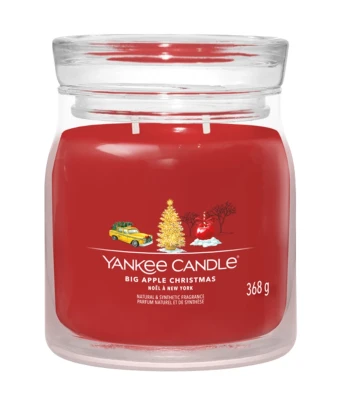Yankee Candle Signature Big Apple Christmas, Średnia Świeca Sojowa z Dwoma Knotami, 368g