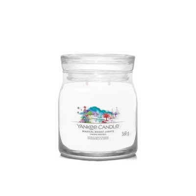 Yankee Candle Signature Magical Bright Lights, Średnia Świeca Sojowa z Dwoma Knotami, 368g