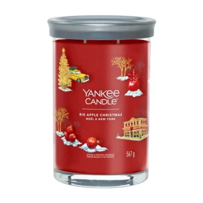 Yankee Candle Signature Large Tumbler Big Apple Christmas, Duża Świeca Sojowa z Dwoma Knotami, 567g