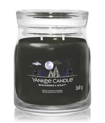 Yankee Candle Signature Midsummer's Night, Średnia Świeca Sojowa z Dwoma Knotami, 368g