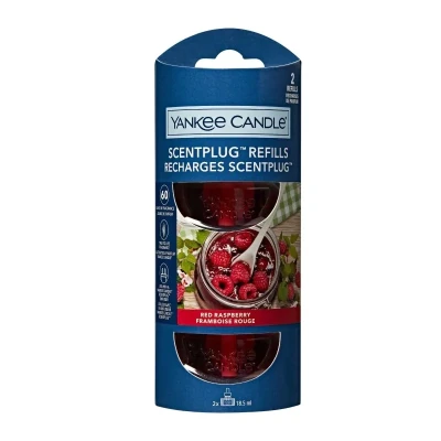 Yankee Candle ScentPlug Red Raspberry, Uzupełniacz do Odświeżacza Elektrycznego, 2x 18.5ml