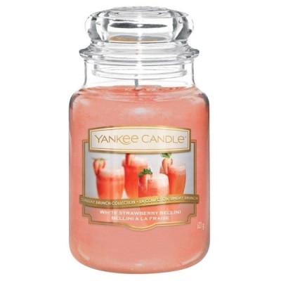 Yankee Candle Large Jar White Strawberry Bellini Koktajl Truskakowy Świeca Zapachowa 623g