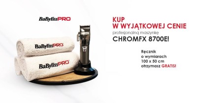 BaByliss PRO ChromFx, Profesjonalna Maszynka do Strzyżenia z Elektronicznym Silnikiem FX8700E + Ręcznik Gratis