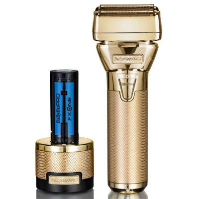 BABYLISS PRO FXONE Gold Shaver, Golarka z Podwójną Głowicą z Uchwytem, Złota