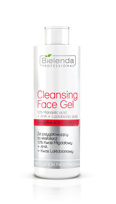 Bielenda Professional Cleansing Face Gel Żel do Twarzy Przygotowujący do Eksfoliacji 10% Kwas Migdałowy + Aha + Kwas Laktobionowy 200g