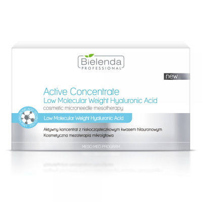 Bielenda Professional Active Concetrate Low Molecular Weight Hyaluronic Acid Aktywny Koncentrat z Niskocząsteczkowym Kwasem Hialuronowym Ampułka 3ml