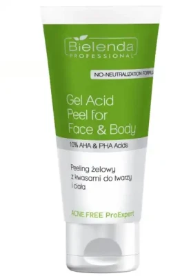 Bielenda Professional Acne Free Pro Expert Peeling Żelowy Do Twarzy I Ciała Z Kwasami, 150ml
