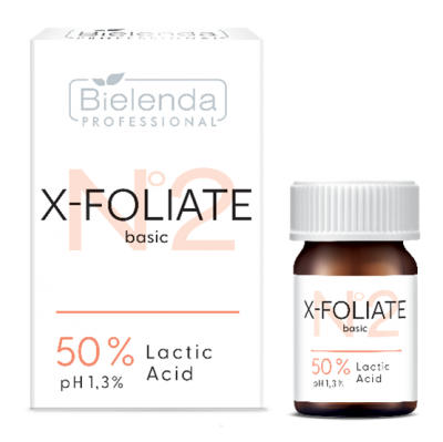 Bielenda Professional X-foliate Basic, Kwas Mlekowy 50% 5ml, PRODUKT PROFESJONALNY