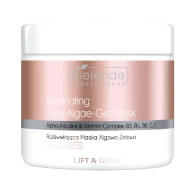 Bielenda Professional Lift&Glow Mask, Liftingująca i Rozświetlająca Maska Algowo- żelowa do Twarzy, 190g