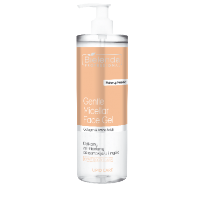 Bielenda Professional Lipid Care Collagen & Amino Acids Delikatny Żel Micelarny Do Demakijażu I Mycia Twarzy, 500ml