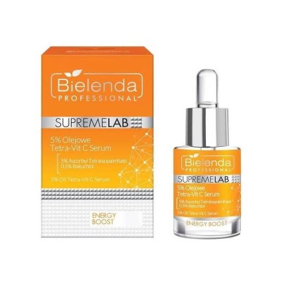 Bielenda Professional SupremeLab 5% Olejowe Tetra-vit C Serum Rozjaśniające Skórę, 15ml