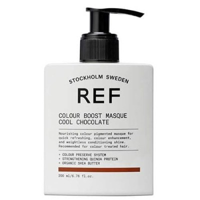 REF Colour Boost Masque Cool Chocolate Organiczna Maska Odświeżająca Kolor Włosów, Chłodna Czekolada, 200ml