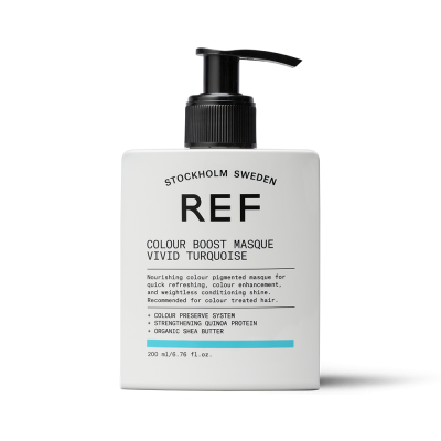REF Colour Boost Masque Vivid Turquoise, Organiczna Maska Odświeżająca Kolor Włosów, Turkusowy, 200ml