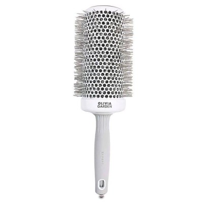 Olivia Garden Expert Blowout Speed XL White & Grey, Ceramiczna Szczotka z Wydłużonym Korpusem, 65mm