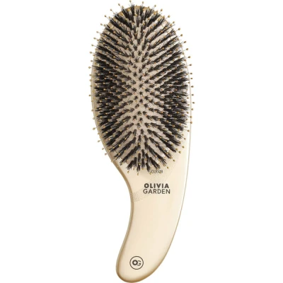 Olivia Garden Expert Care Curve Boar Nylon Bristles Gold Szczotka z Nylonowymi Włóknami i Włosiem Dzika