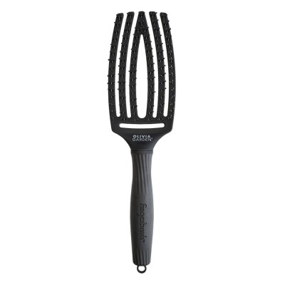 Olivia Garden Finger Brush Bristles Medium, Szczotka do Rozczesywania Włosów z Podwójnym Włosiem z Nylonu