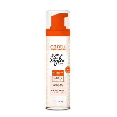 Cantu Protective Styles Set & Refresh Foam, Odświeżająca Pianka do Włosów Naturalnych i Przedłużanych, 237ml