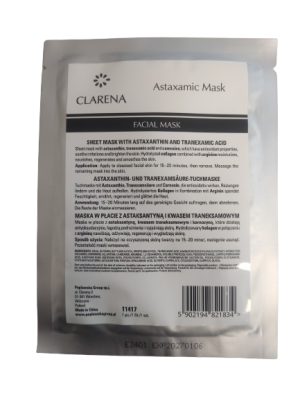 Clarena Astaxamic Mask, Odmładzająca Maska W Płachcie z Astaksantyną, 1szt