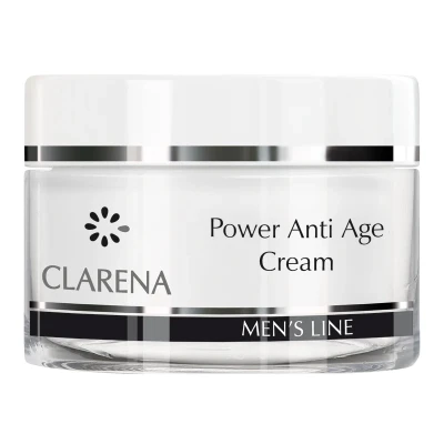 Clarena Power Anti-Age Cream, Krem Przeciwzmarszczkowy i Nawilżający dla Mężczyzn, 50ml