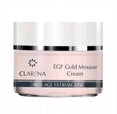 Clarena EGF Gold Mousse Cream, Krem Peptydowy do Twarzy ze Złotem, Wygładza Zmarszczki, 50ml