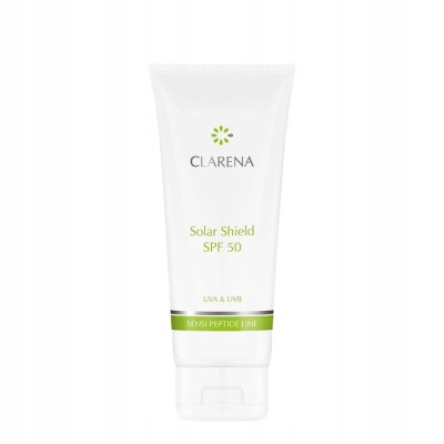 Clarena Solar Shield SPF 50, Krem z Filtrem Ochronnym UV, 100ml