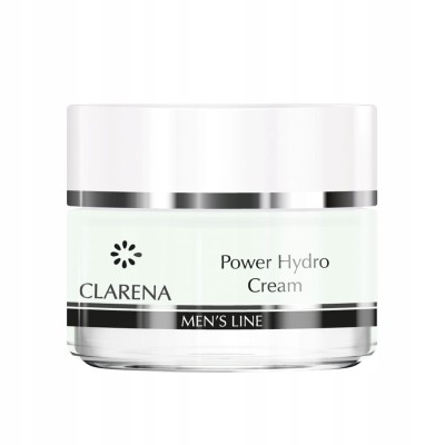 Clarena Power Hydro Cream, Nawilżający i Łagodzący Krem dla Mężczyzn, 50ml