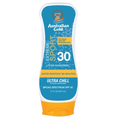 Australian Gold SPF 30 Lotion Sport Ultra Chill, Nietłusty, Szybkoschnący Balsam Chłodzący do Opalania, 237ml