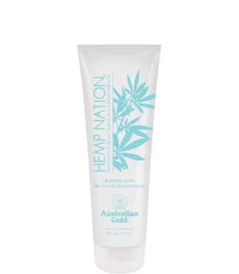 Australian Gold Hemp Nation Sea Salt & Sandalwood Body Scrub, Delikatny Peeling do Ciała, Oczyszcza i Wygładza Skórę, 235g