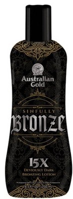 Australian Gold Sinfully Bronze 15X Bronzer Tanning Lotion, Balsam Wzmacniający Opaleniznę, Ciemna Opalenizna, 250ml