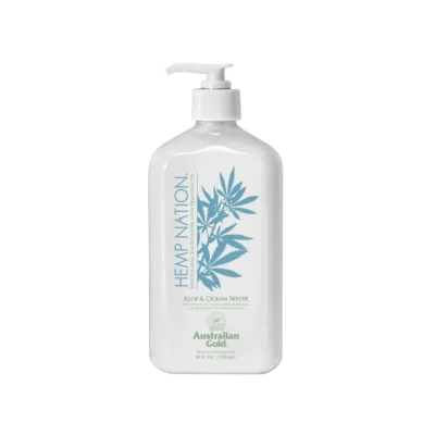 Australian Gold Hemp Nation Aloe & Ocean Water Tan Extender, Balsam Nawilżający do Ciała, Przedłuża Opaleniznę, 535ml