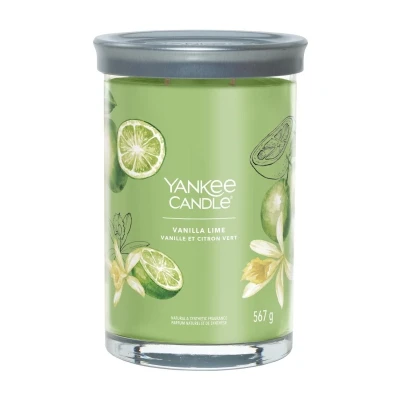 Yankee Candle Signature Tumbler Vanilla Lime, Duża Świeca Sojowa z Dwoma Knotami, 567g
