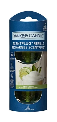 Yankee Candle ScentPlug Vanilla Lime, Uzupełniacz do Odświeżacza Elektrycznego, 2x 18.5ml
